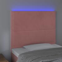 Hoofdbord LED 160x5x118/128 cm fluweel roze - thumbnail