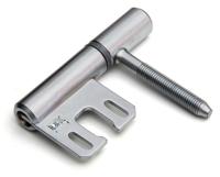 DX - Inboorpaumelle - Ø 14 mm - grijze nylon ring - voor houten deuren en metalen kozijnen - staal satijn verchroomd - thumbnail