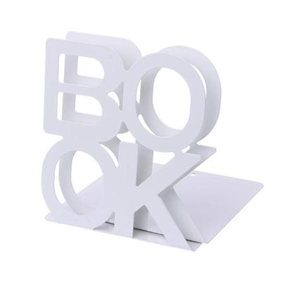 Alfabet vormige ijzeren metalen boekensteunen steun houder Desk stands voor boeken (wit)