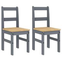 Eetkamerstoelen 2 st Panama 40x46x90 cm grenenhout grijs - thumbnail