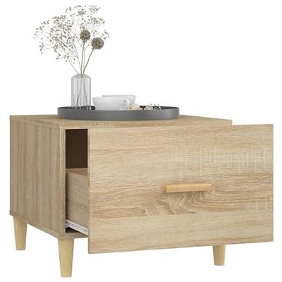 Salontafels 2 st 50x50x40 cm bewerkt hout sonoma eikenkleurig