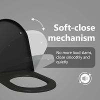 VidaXL Toiletzitting zwart 49 x 36 x 4 cm duroplast - thumbnail