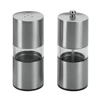Metaltex Zoutvaatje + Pepermolen 13 cm RVS/Acryl - thumbnail