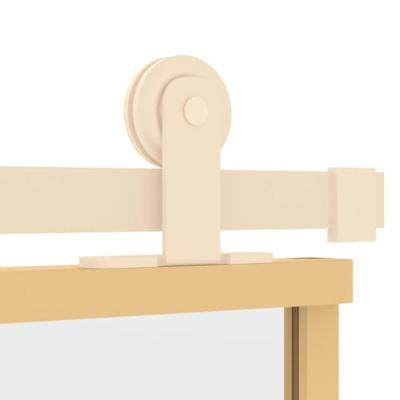 Schuifdeur 76x205 cm helder ESG-glas en aluminium goudkleurig