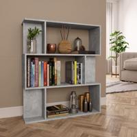 Boekenkast/kamerscherm 80x24x96 cm bewerkt hout betongrijs - thumbnail