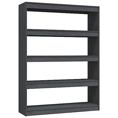 Boekenkast/kamerscherm 100x30x135,5 cm massief grenenhout grijs - thumbnail