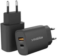 Mobilize Wall Charger USB-C + USB 25W with PD/PPS Black - thumbnail