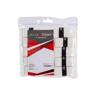 BAG OF 12 BLACK CROWN SMOOTH WHITE OVERGRIPS