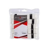 BAG OF 12 BLACK CROWN SMOOTH WHITE OVERGRIPS - thumbnail