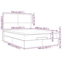 Ottoman bed met matras 140x200cm stof zwart - thumbnail