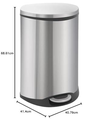 EKO pedaalemmer shell 50 l matzilverkleurig