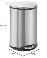 EKO pedaalemmer shell 50 l matzilverkleurig - thumbnail