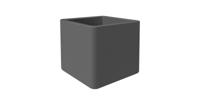Elho Pure soft brick Wheels 49x49x49cm vierkante plantenbak antraciet - thumbnail