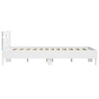 Bedframe met hoofdeinde en LED wit 120x190 cm - thumbnail