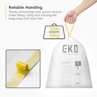 Afvalzak EKO type E 25-35 liter met trekband wit 12 stuks - thumbnail
