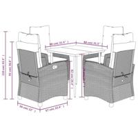 5-delige Tuinset met kussens poly rattan beige - thumbnail