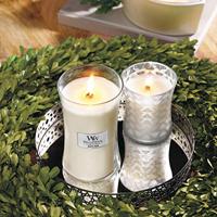 Geurkaars Woodwick Core Large White Teak 609 g - thumbnail