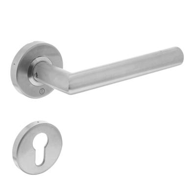 Intersteel Deurkruk Jura hoek 90° op rozet met profielcilinderrozetten brandvertragend - RVS