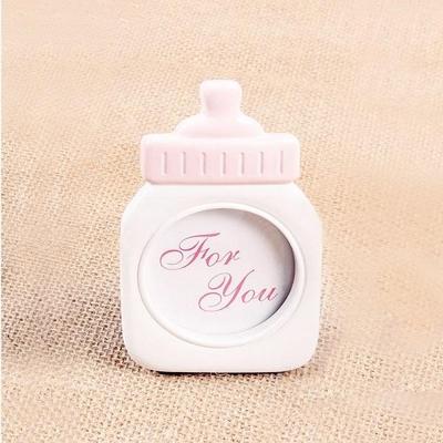 Baby fles vorm kunststof foto frame vierkant foto frame decoratie Home decor (roze)