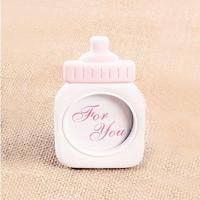 Baby fles vorm kunststof foto frame vierkant foto frame decoratie Home decor (roze) - thumbnail