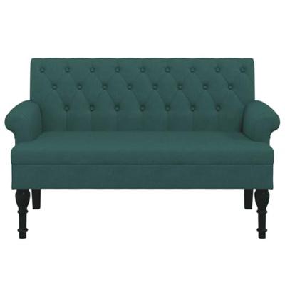 Bankje met rugleuning 120x62x75,5 cm stof donkergroen Bankje met rugleuning 120x62x75,5 cm stof donkergroen