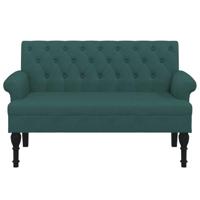 Bankje met rugleuning 120x62x75,5 cm stof donkergroen - thumbnail