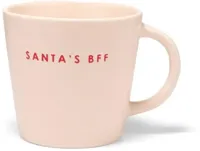 Vondels cappuccinokop keramiek santa's bff 9x9.5cm ecru - thumbnail