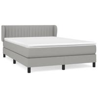 Boxspring met matras stof lichtgrijs 140x190 cm - thumbnail