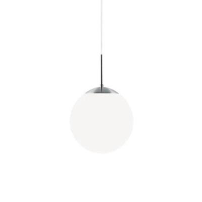 Hanglamp met opaalglazen kap E27 fitting 'Nordlux Cafe 15' zilver