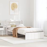 Bedframe met hoofdeinde zonder matras 90x190 cm wit - thumbnail