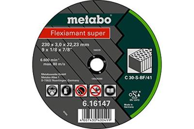 Metabo 616303000 Doorslijpschijf gebogen 230 mm 25 stuk(s) Natuursteen, Kunststeen