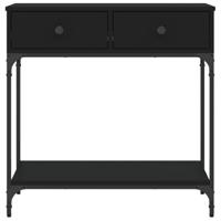 Wandtafel 75x34,5x75 cm bewerkt hout zwart - thumbnail