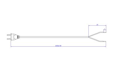 Bachmann 202.174 Aansluitkabel Stroom Zwart 2.00 m