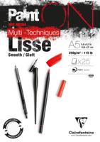 Tekenblok clairefontaine paint on a5 glad 25v 250g | 4 stuks - thumbnail