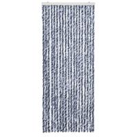 VidaXL Vliegengordijn 56x185 cm chenille blauw, wit en zilver - thumbnail