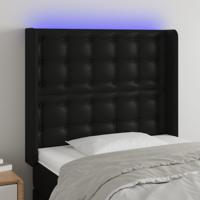 Hoofdbord LED 83x16x78/88 cm kunstleer zwart - thumbnail