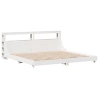 Bedframe zonder matras massief grenenhout wit 180x200 cm - thumbnail