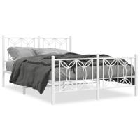 Bedframe met hoofd- en voeteneinde metaal wit 140x200 cm - thumbnail