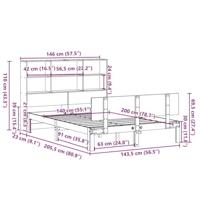 Bed met boekenkast zonder matras massief grenenhout 140x200 cm - thumbnail