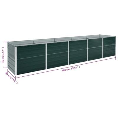 VidaXL Plantenbak verhoogd 400x80x45 cm gegalvaniseerd staal groen