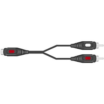 SpeaKa Professional SP-7869924 Cinch Audio Y-adapter [2x Cinch-stekker - 1x Cinch-koppeling] Zwart