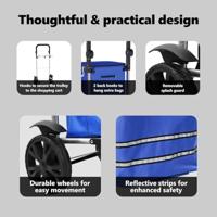 VidaXL Winkel trolley blauw 36,5 x 46,5 x 100,5 cm oxford stof - thumbnail