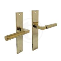 Intersteel Deurklink Bau-Stil op schild in messing titaan PVD - thumbnail