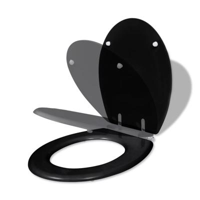 VidaXL Toiletbril soft-close simpel ontwerp mdf zwart