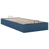Bedframe zonder matras 90x200 cm stof blauw - thumbnail