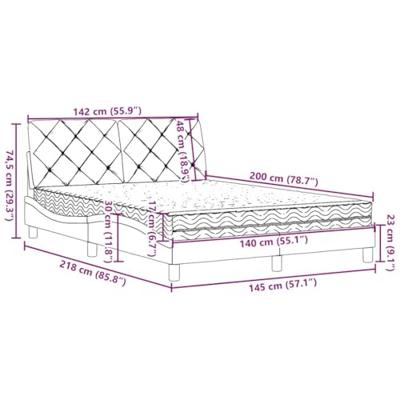 Bed met matras stof crèmekleurig 140x200 cm
