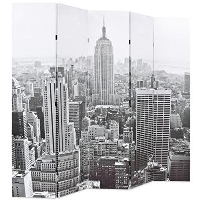 VidaXL Kamerscherm new york bij daglicht 200x170 cm zwart en wit