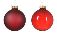 Kerstbal glas d6 cm ossenbloed 6st kerst Decoris - Decoris - thumbnail