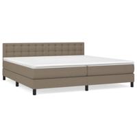Boxspring met matras stof taupe 200x200 cm - thumbnail