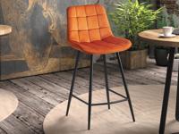 Barkruk JUGLA 95 cm fluweel oranje - thumbnail